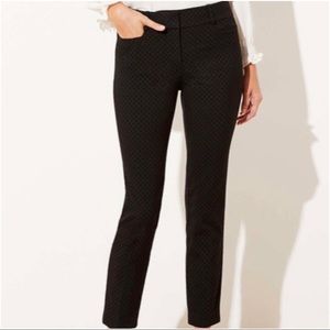 Ann Taylor LOFT Black Velvet Dot Marissa Skinny Fit Pant Size 10